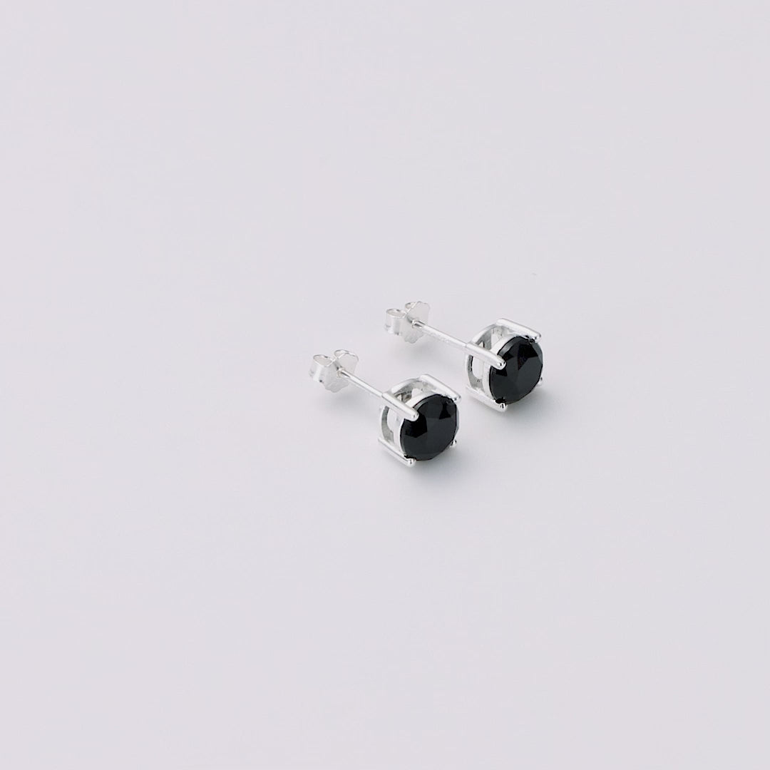 Sterling Silver Black Onyx Gemstone Earrings