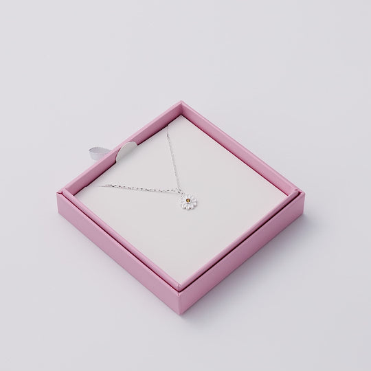 Kids Sterling Silver Daisy Necklace Created with Zircondia® Crystals
