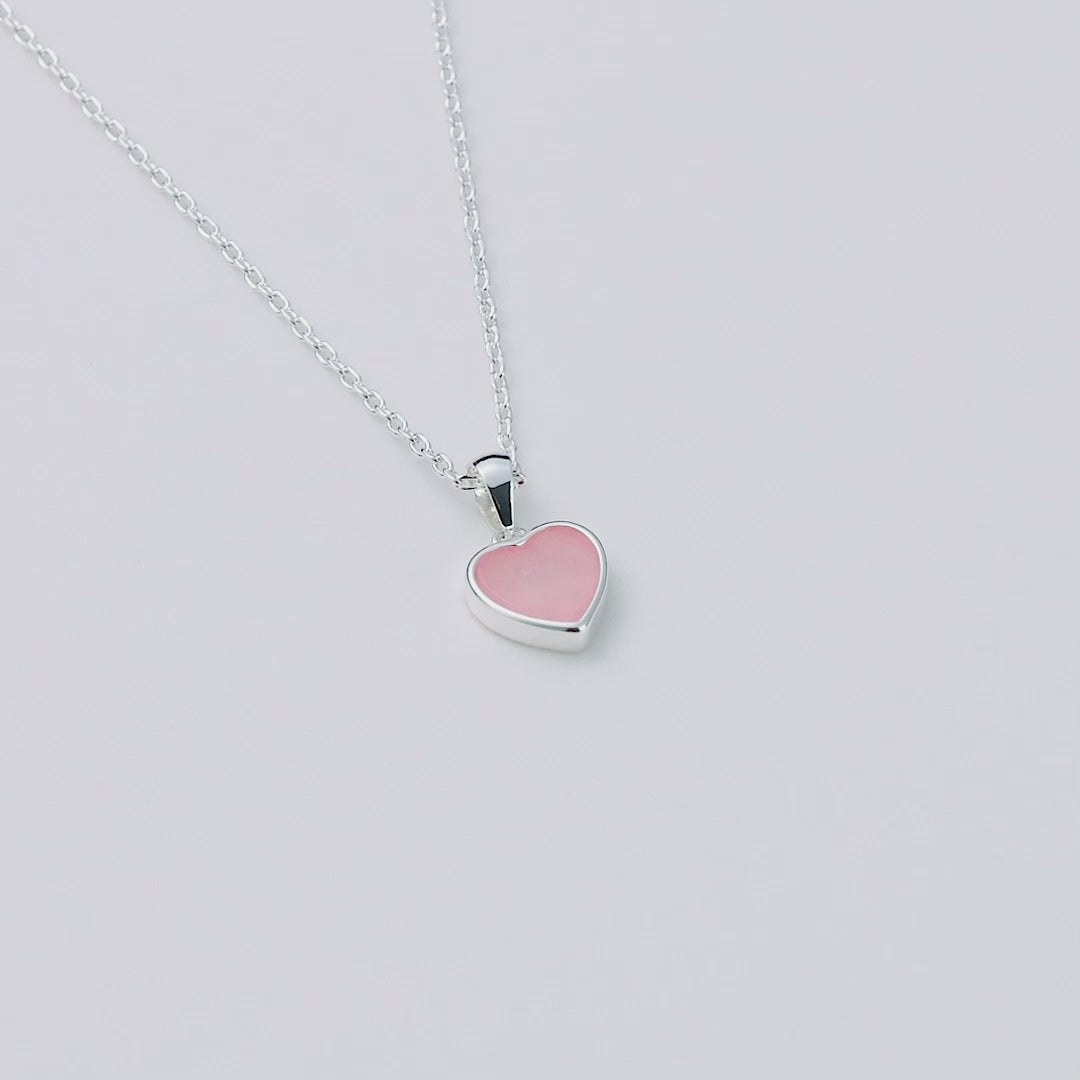 Rose Quartz Gemstone Heart Necklace
