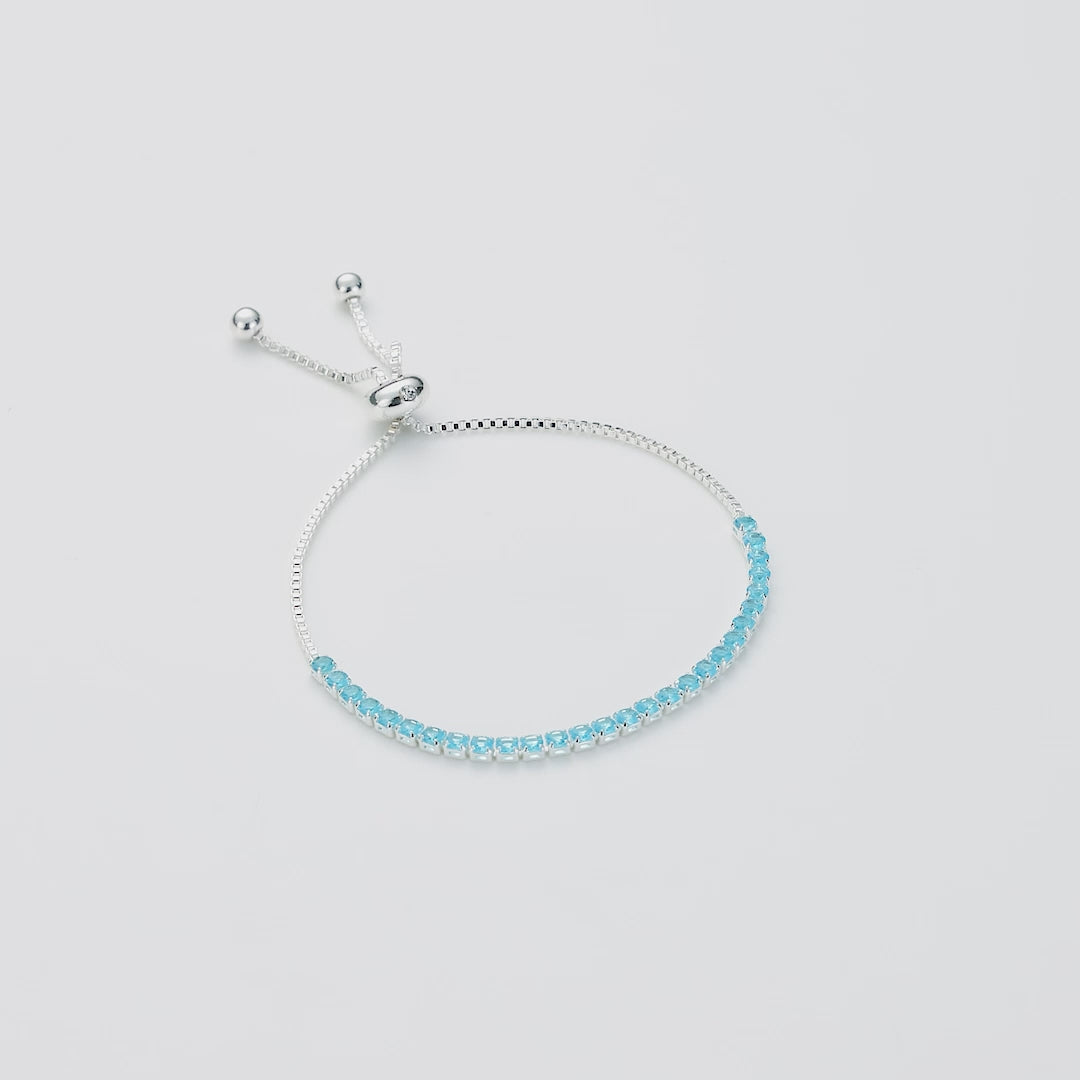 March Birthstone Friendship Bracelet with Aquamarine Zircondia® Crystals
