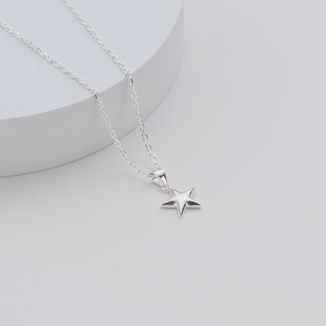 Sterling Silver Star Pendant Necklace Video