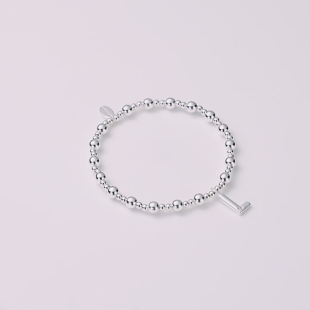 Letter L Initial Stretch Bracelet Created with Zircondia® Crystals