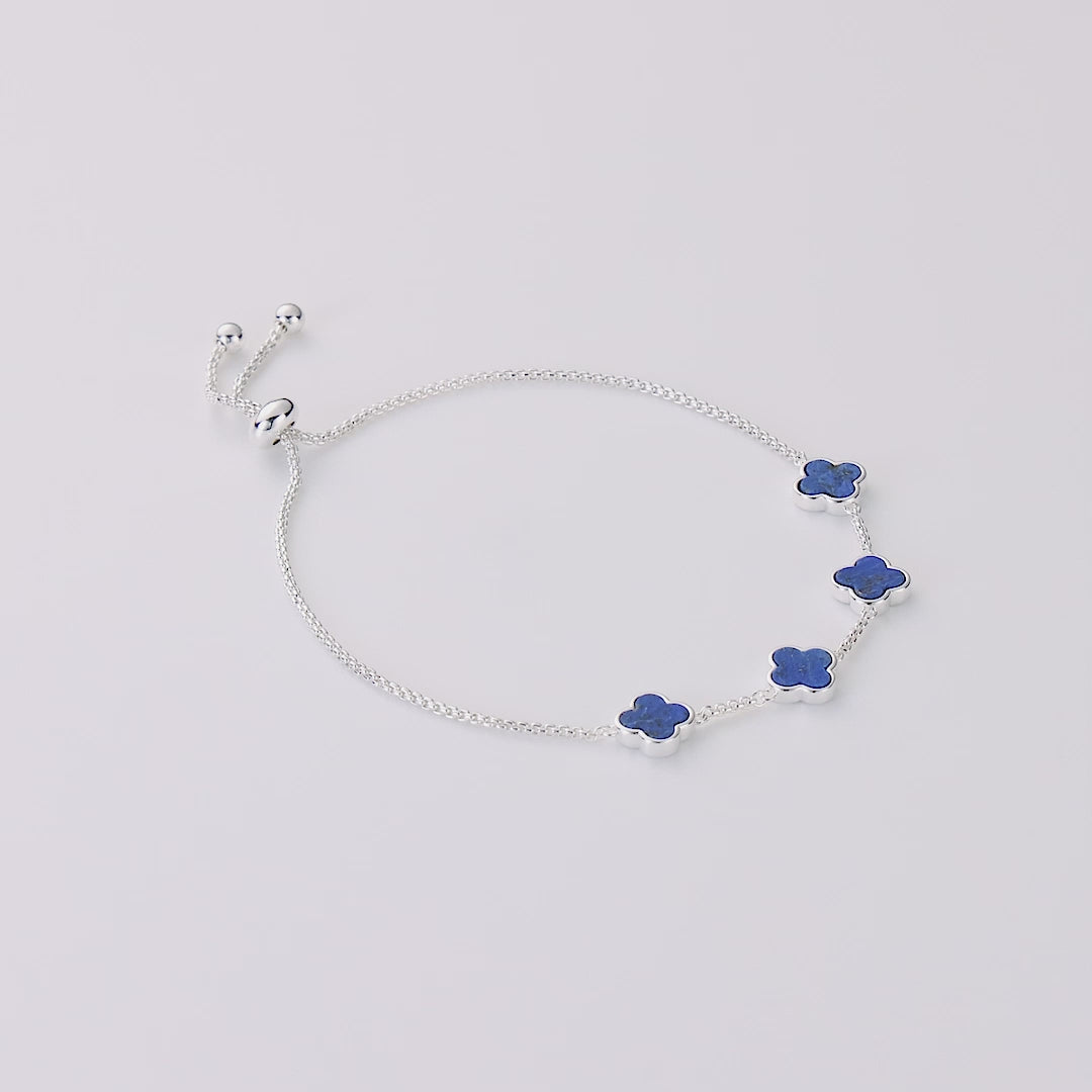 Lapis Multi Clover Friendship Bracelet