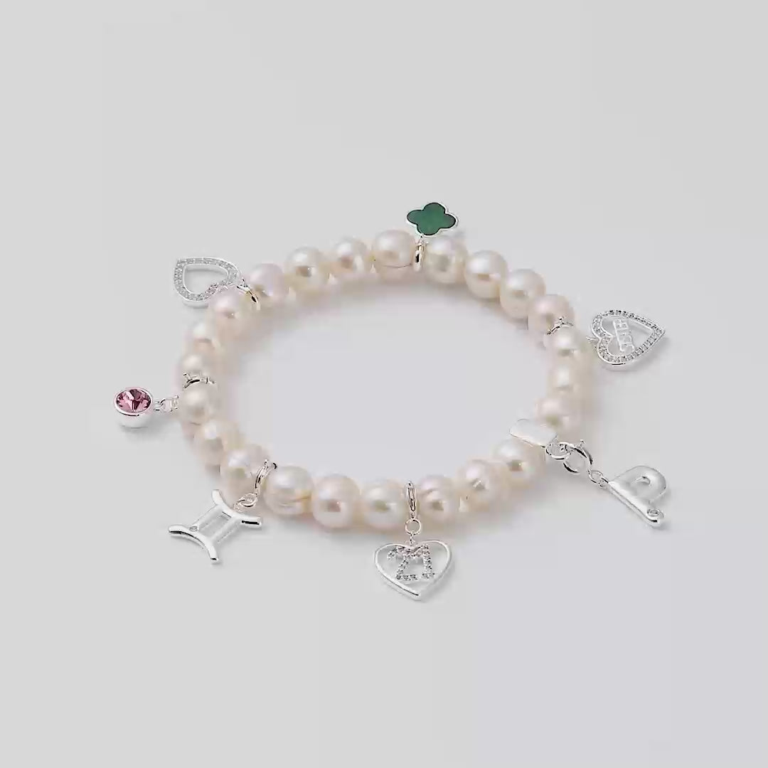Freshwater Baroque Pearl Stretch Bracelet with Option of Charms