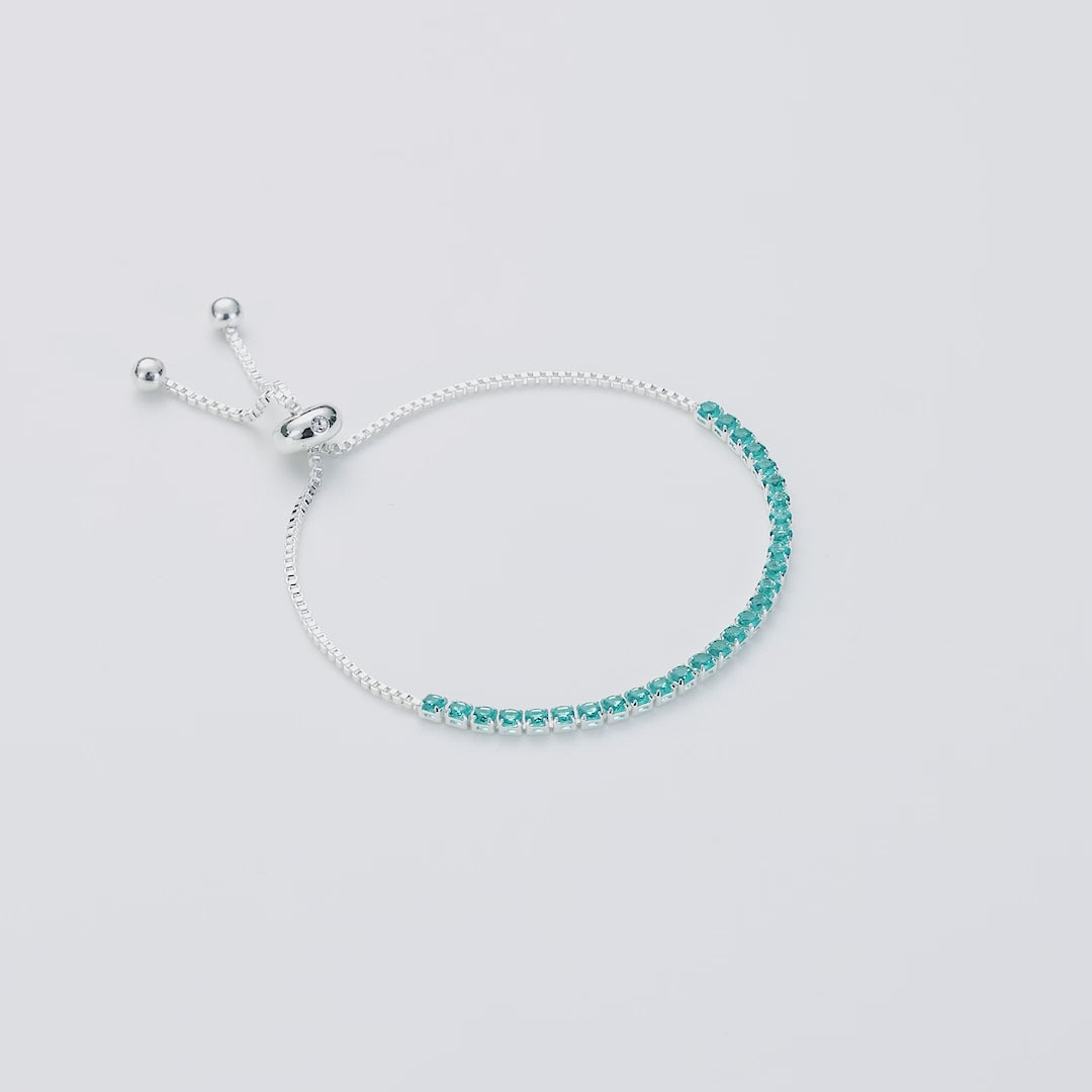 Blue Tennis Friendship Bracelet Created with Zircondia® Crystals