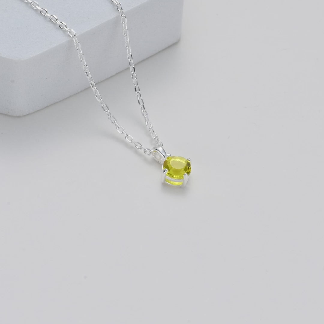 Sterling Silver Yellow Necklace Created with Zircondia® Crystals Video