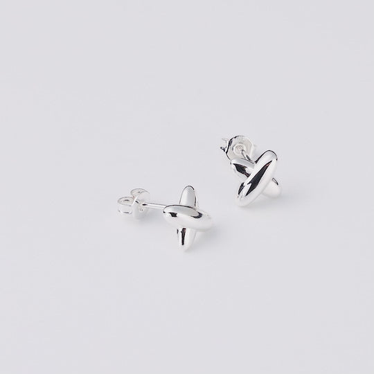Silver Plated Kiss Stud Earrings