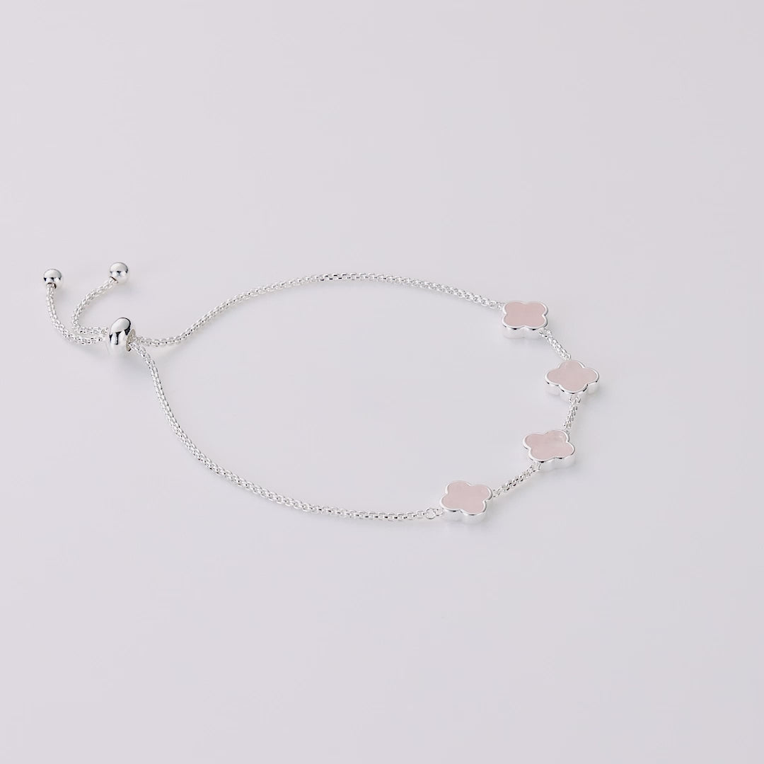 Rose Quartz Multi Clover Friendship Bracelet