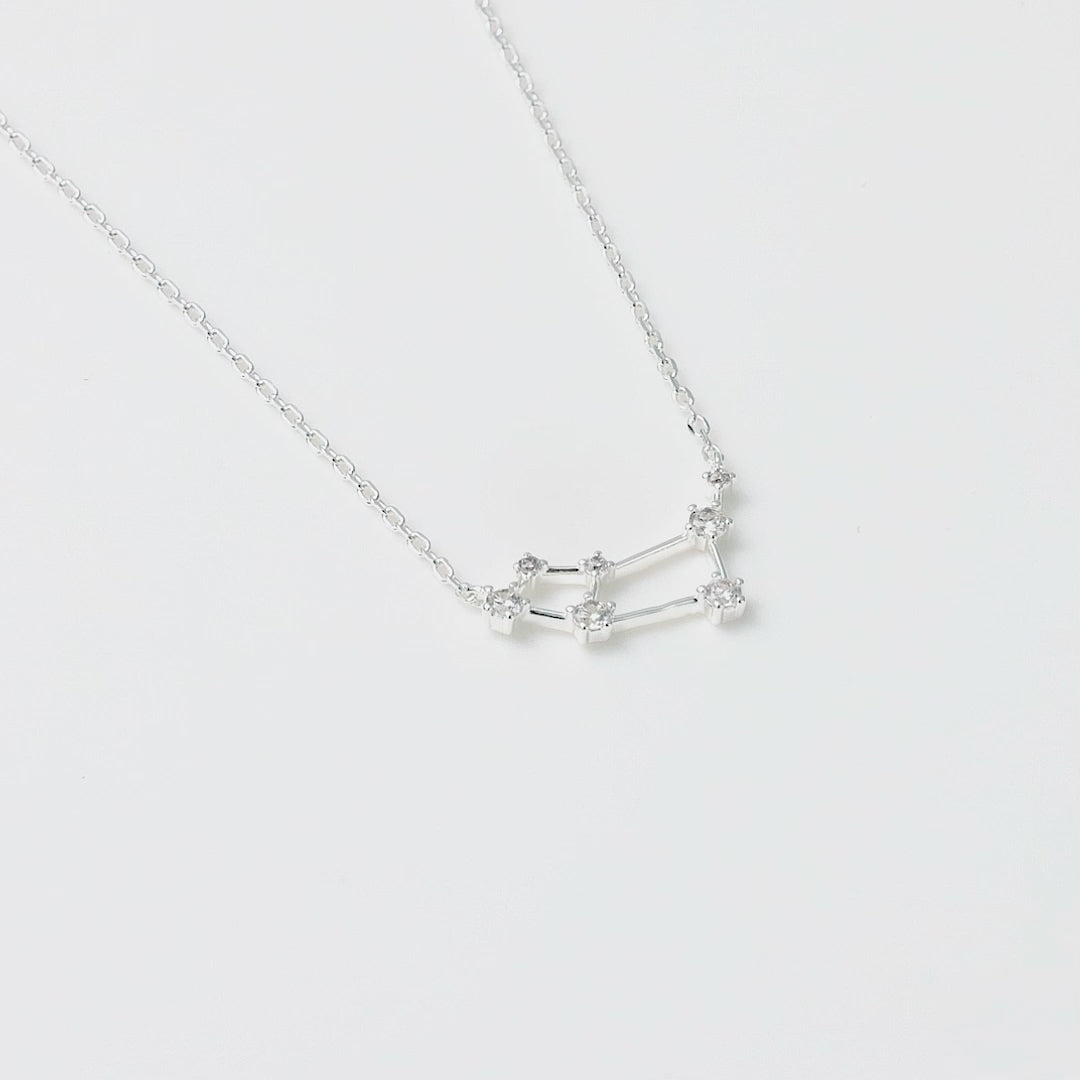 Aries Star Sign Zodiac Constellation Necklace with Zircondia® Crystals