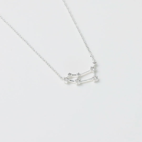 Aries Star Sign Zodiac Constellation Necklace with Zircondia® Crystals