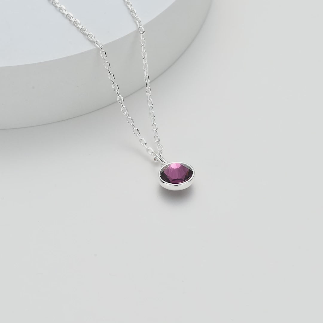 Purple Crystal Necklace Created with Zircondia® Crystals Video
