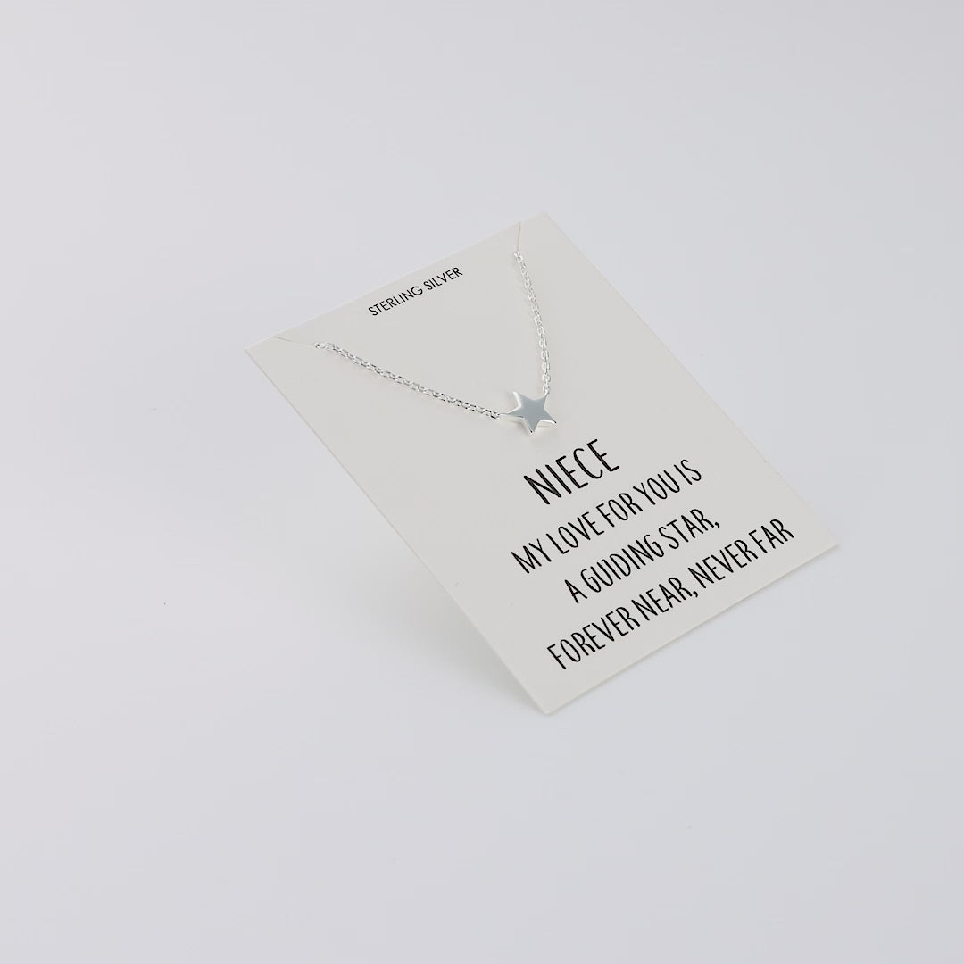 Sterling Silver Niece Quote Star Necklace