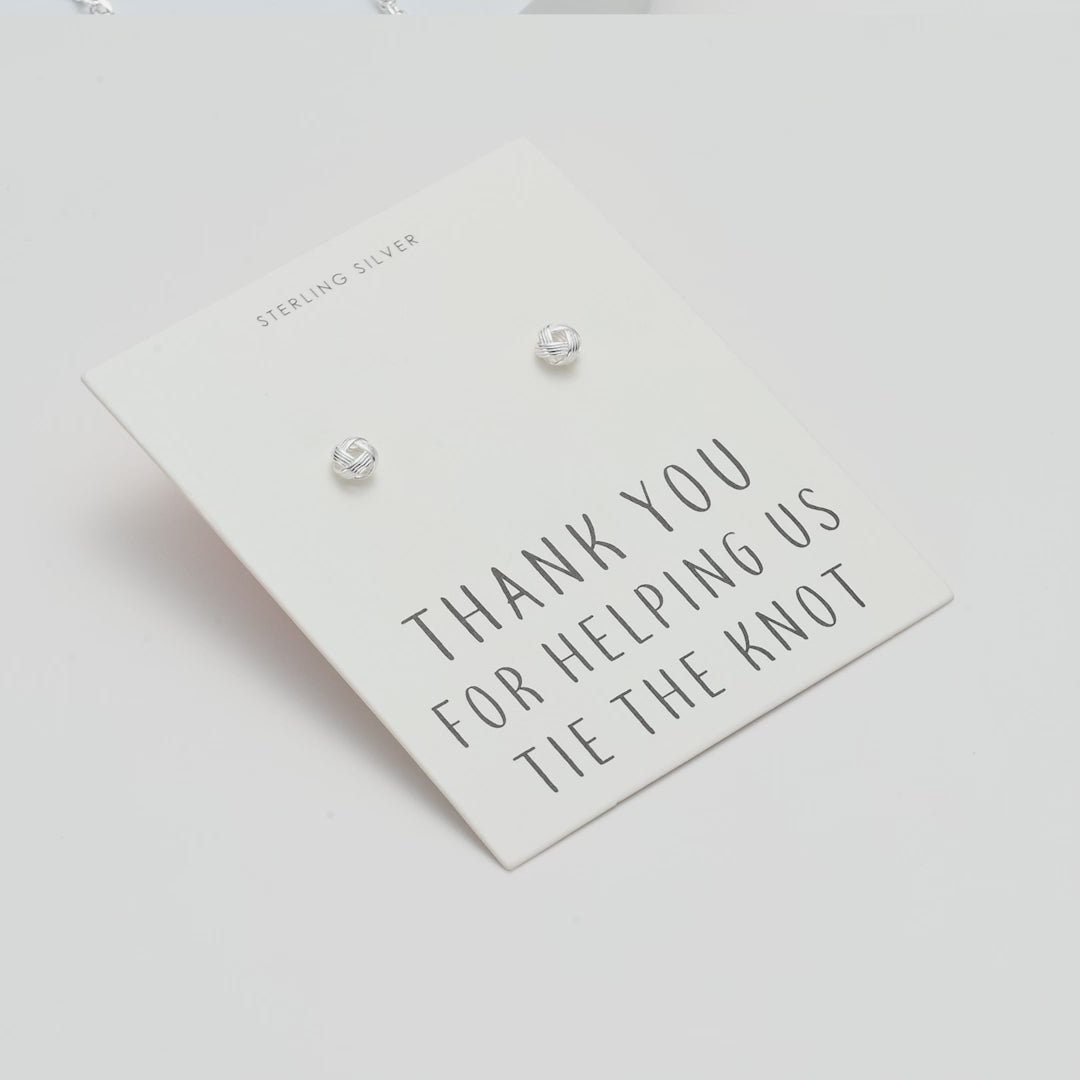 Sterling Silver Thank You for Helping us Tie The Knot Earrings Video