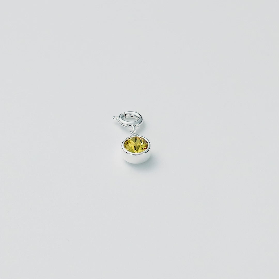 November (Topaz) Birthstone Charm Created with Zircondia® Crystals