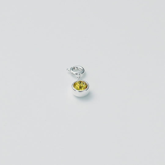 November (Topaz) Birthstone Charm Created with Zircondia® Crystals