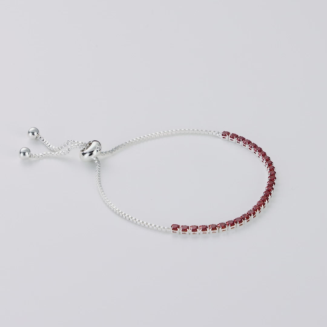 Red Tennis Friendship Bracelet Created with Zircondia® Crystals