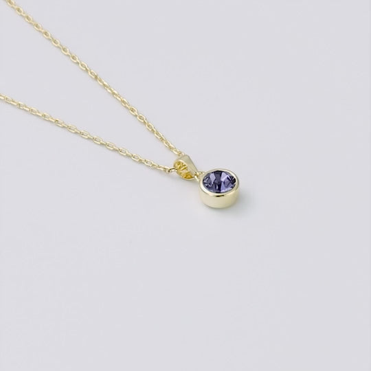18k Gold Plated Light Purple Crystal Necklace Created with Zircondia® Crystals