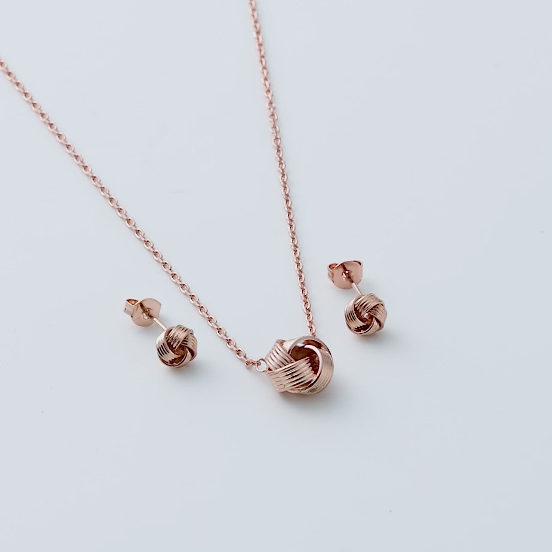 Rose Gold Plated Love Knot Set