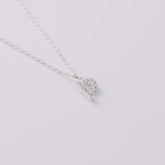Pave Initial Necklace Letter P Created with Zircondia® Crystals