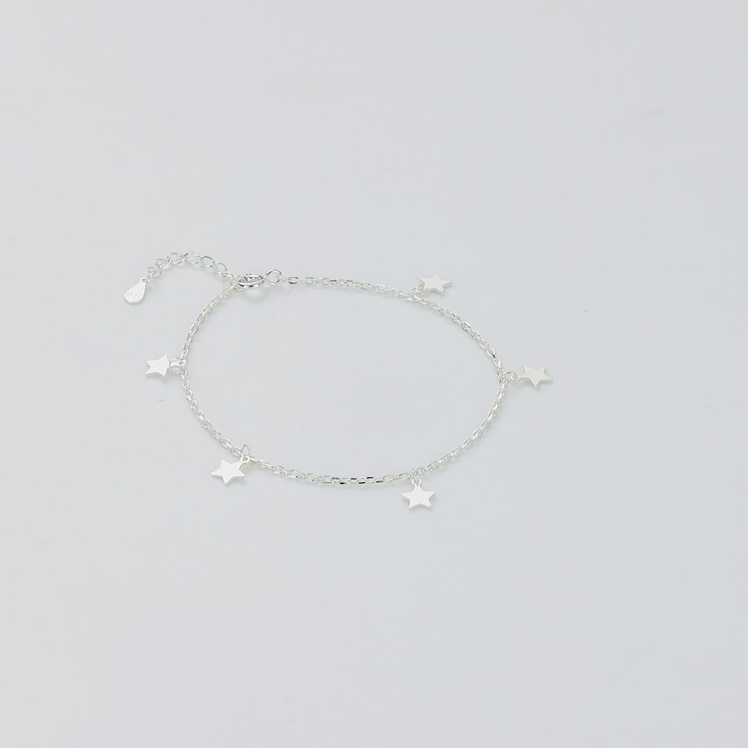 Sterling Silver Star Charm Bracelet