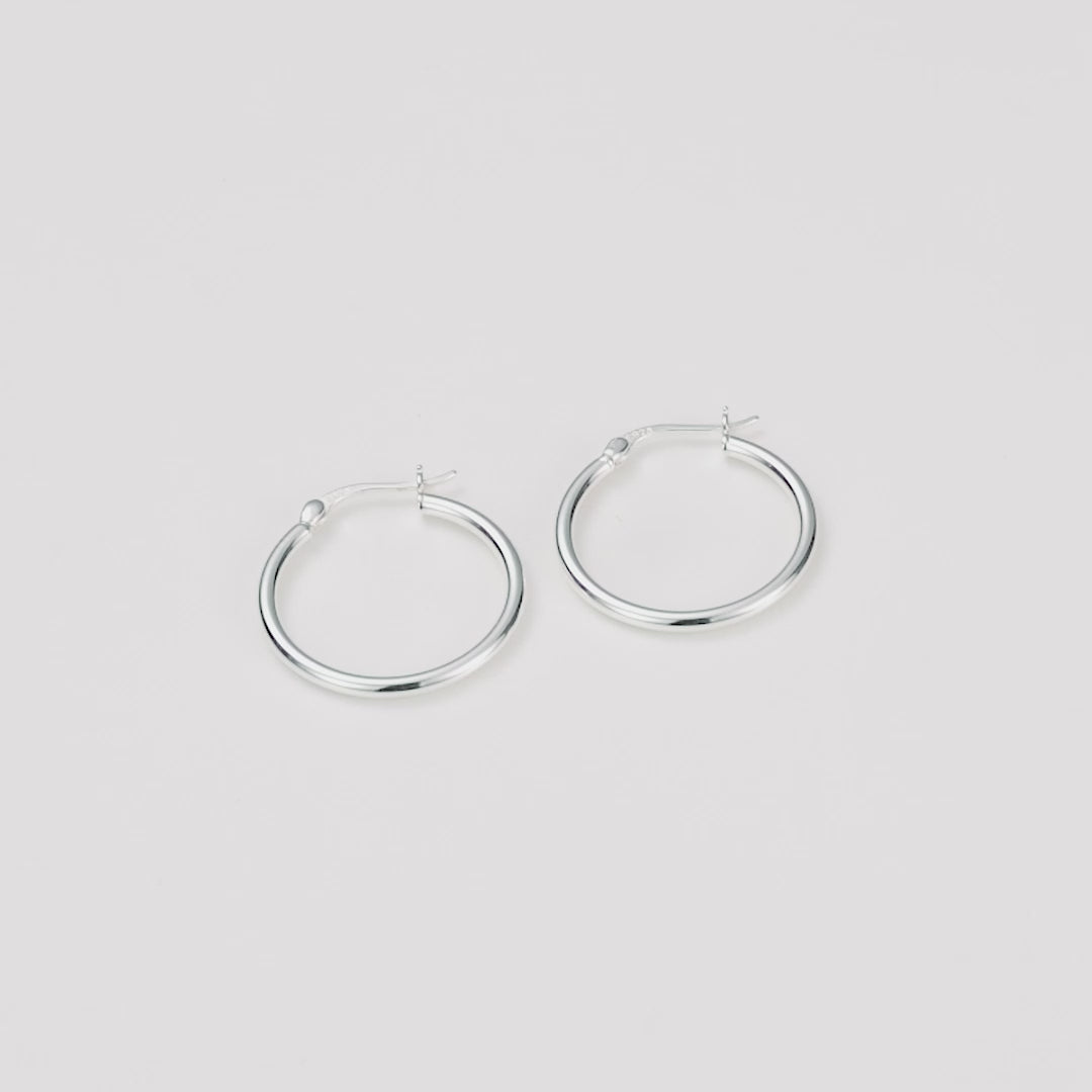 Sterling Silver 25mm Hoop Earrings