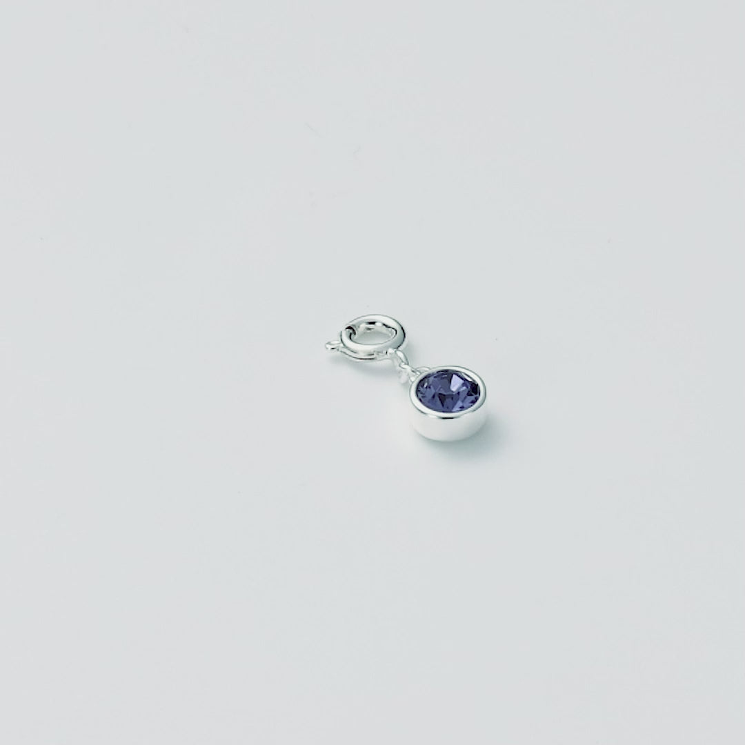 February (Amethyst) Birthstone Charm Created with Zircondia® Crystals