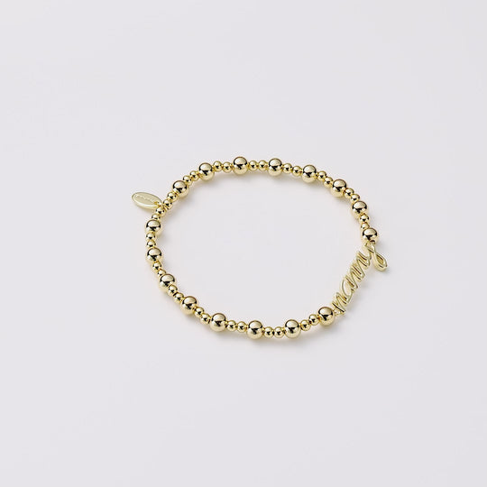 18k Gold Plated Nanny Beaded Stretch Bracelet