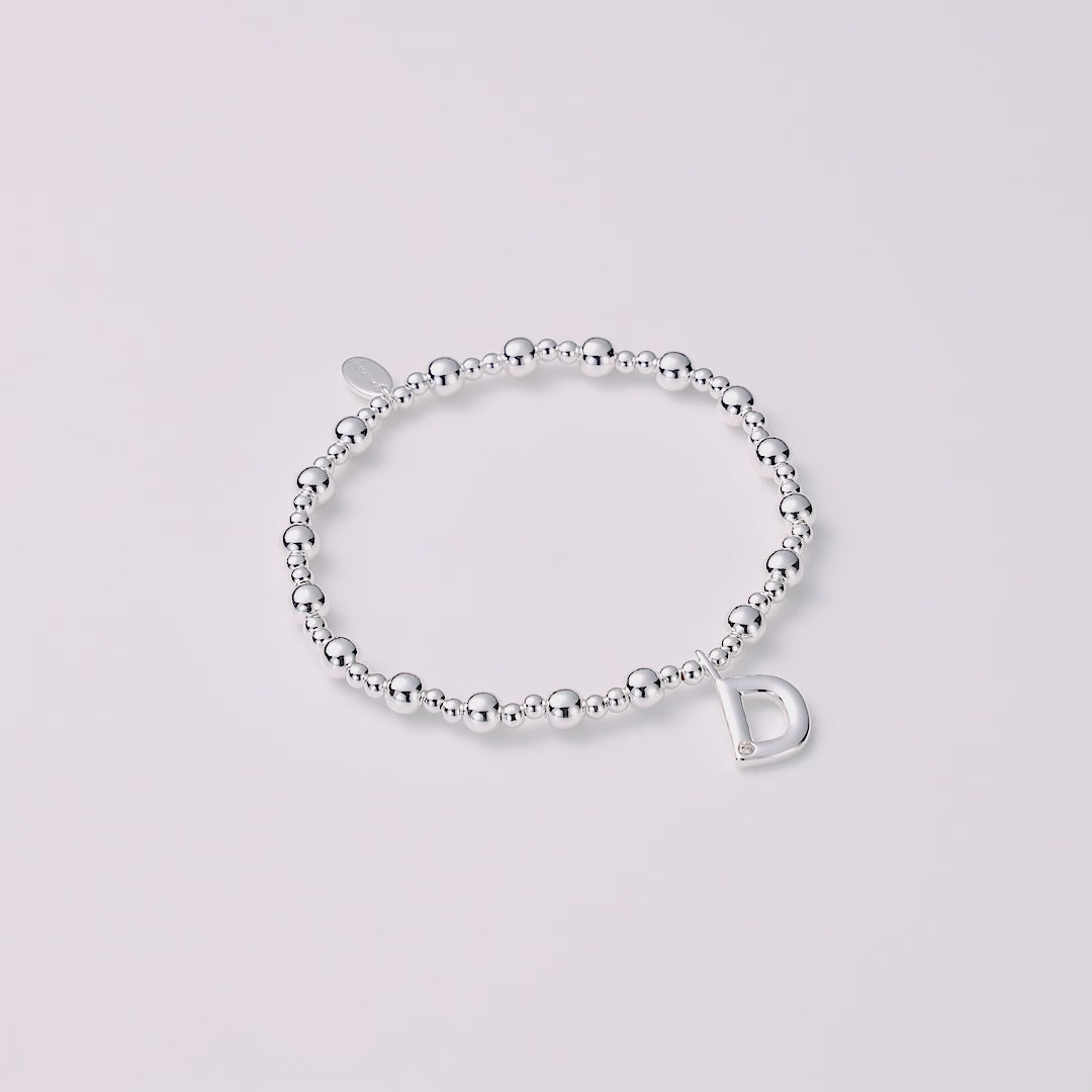 Letter D Initial Stretch Bracelet Created with Zircondia® Crystals