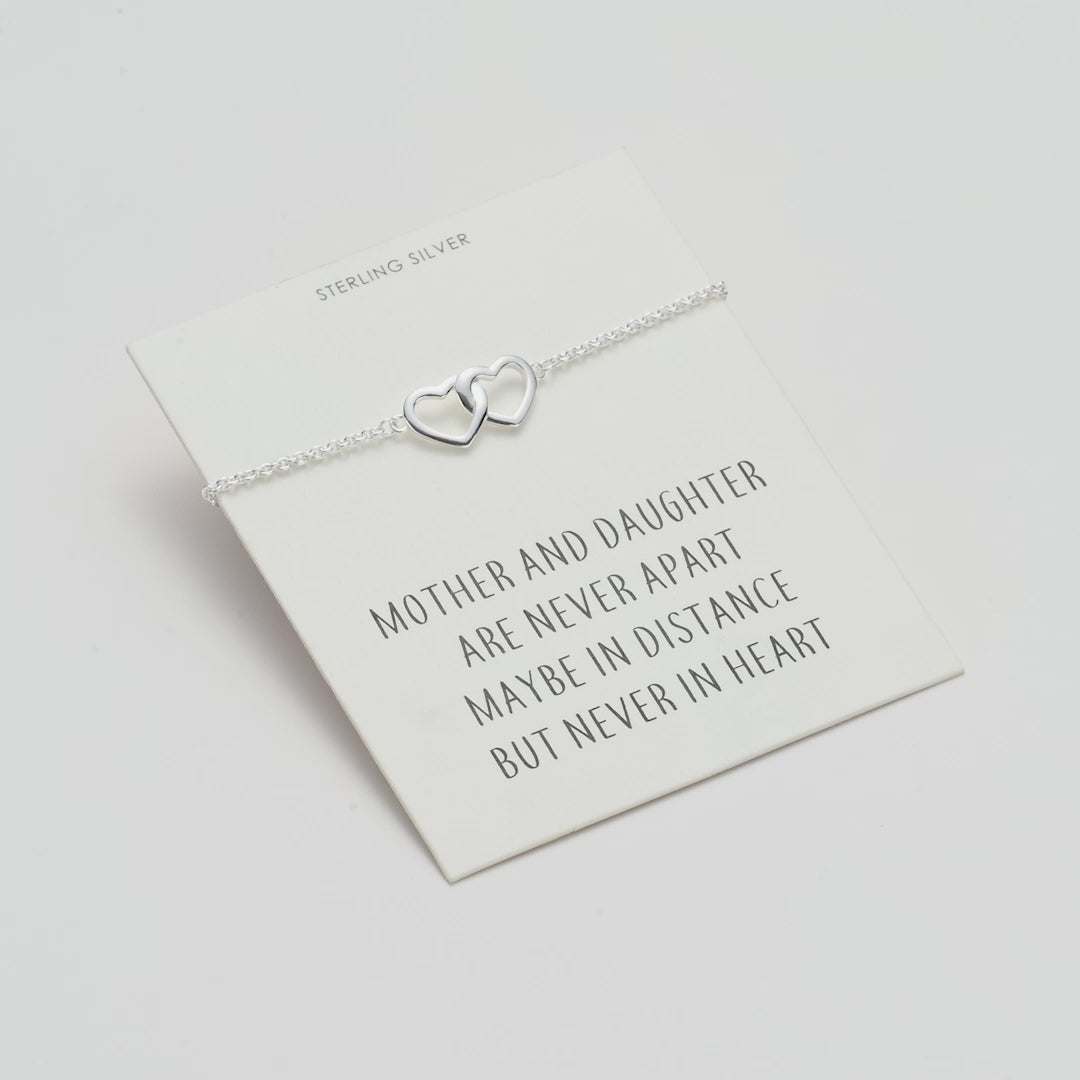 Sterling Silver Mother and Daughter Quote Heart Link Bracelet Video