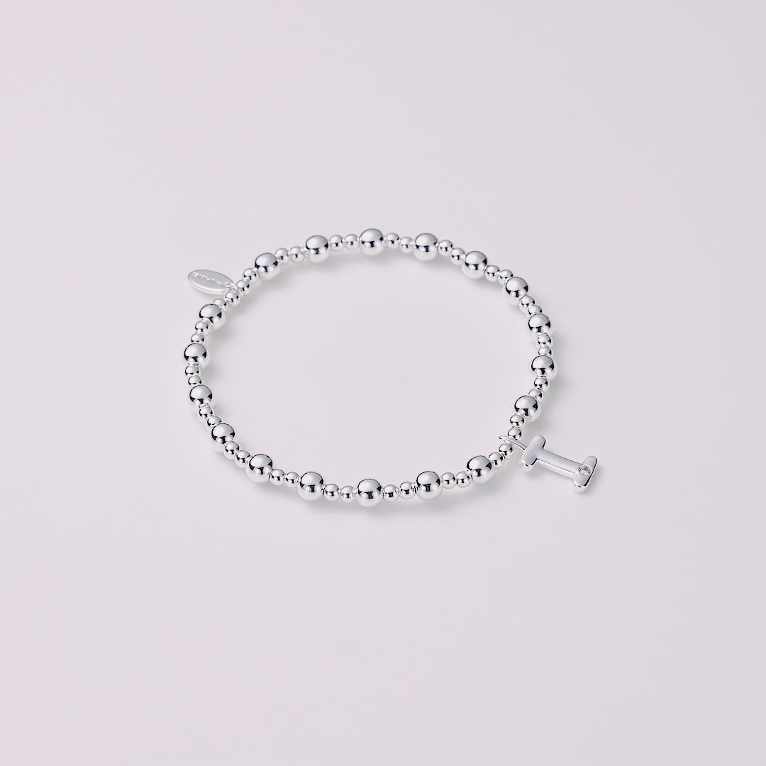 Letter I Initial Stretch Bracelet Created with Zircondia® Crystals