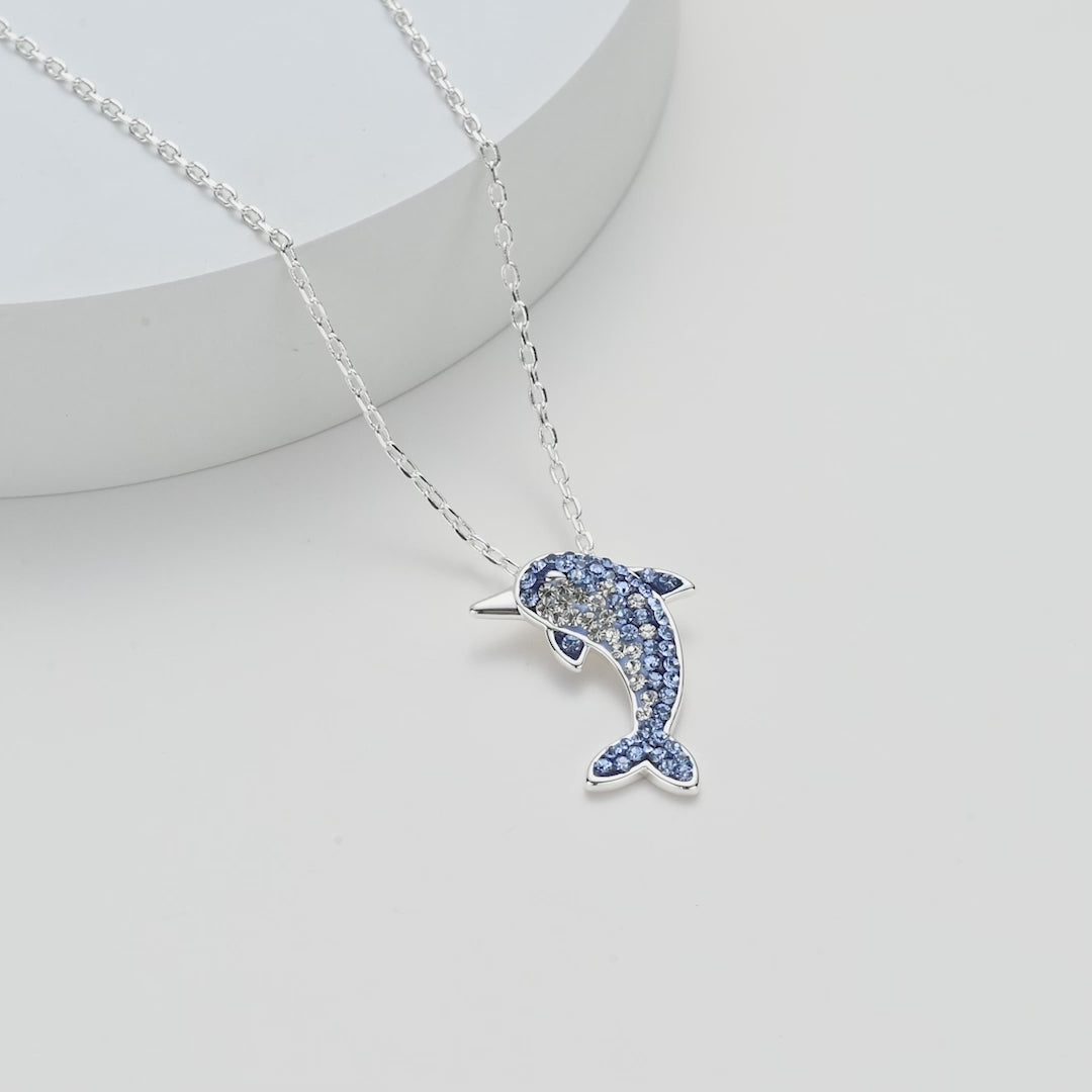 Dolphin Necklace with Zircondia® Crystals