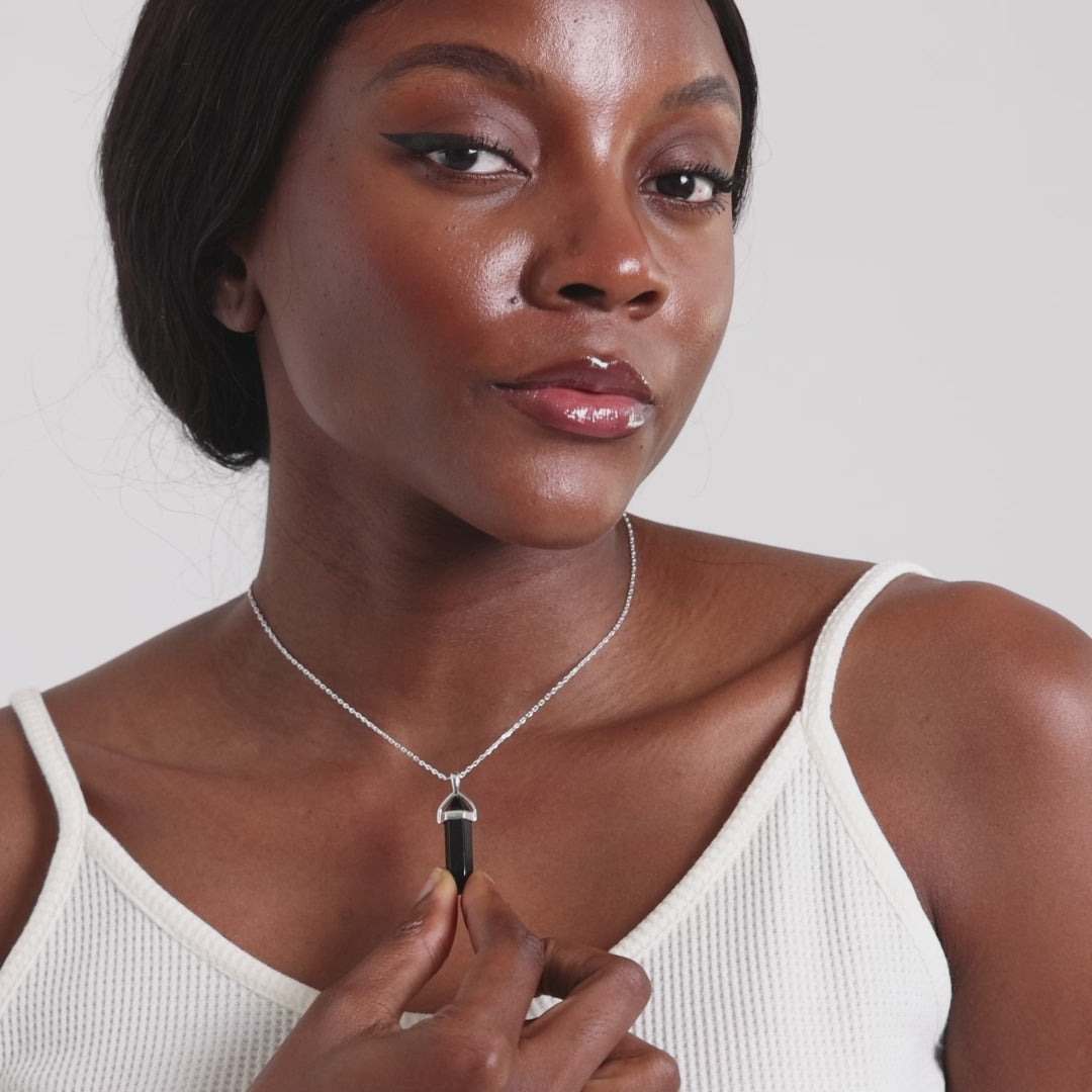 Black Onyx Genuine Gemstone Necklace Video