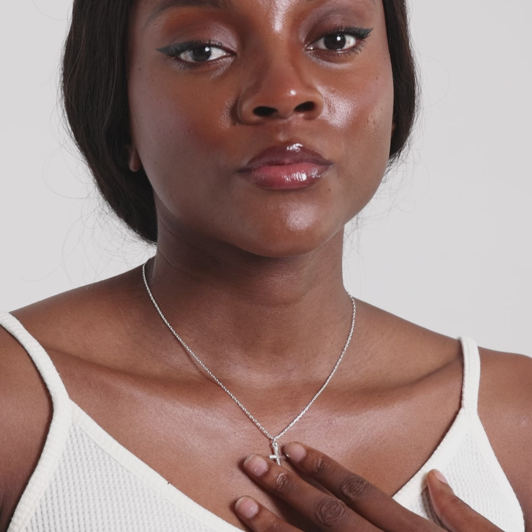 Silver Plated Cross Necklace Video