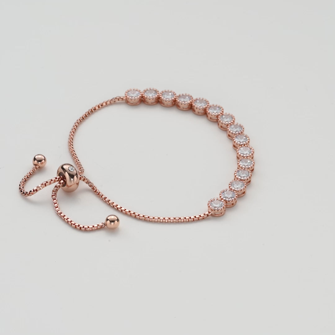 Rose Gold Plated Friendship Quote Bracelet with Zircondia® Crystals Video