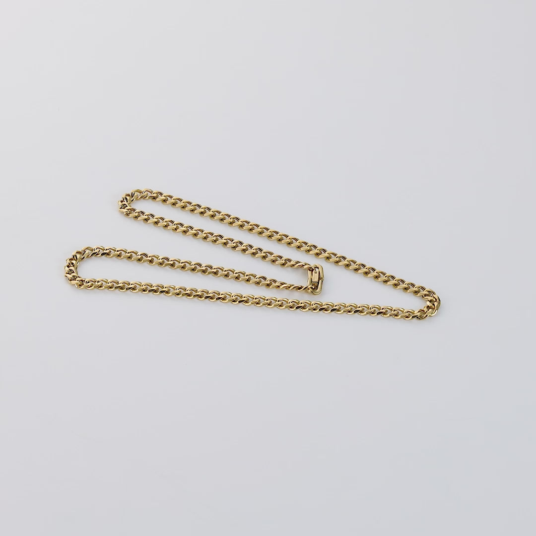 Men's 6mm Gold Plated Steel 18-24 Inch Cuban Curb Chain Necklace