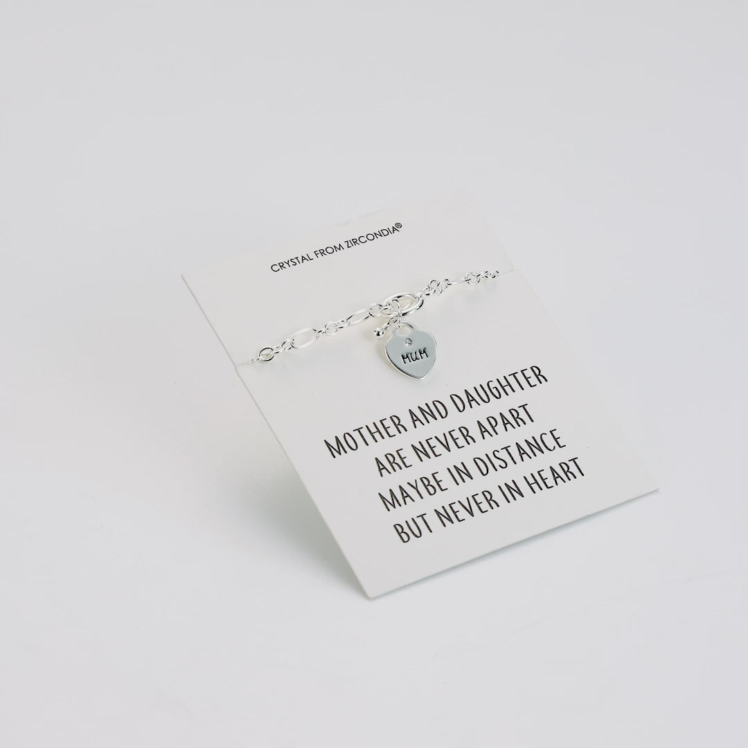 Mother and Daughter Quote Charm Bracelet Created with Zircondia® Crystals