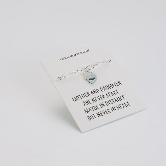 Mother and Daughter Quote Charm Bracelet Created with Zircondia® Crystals