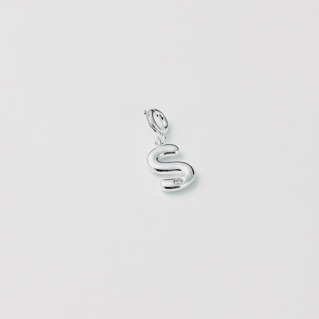 Clip On Initial Charms Letter A-Z Created with Zircondia® Crystals