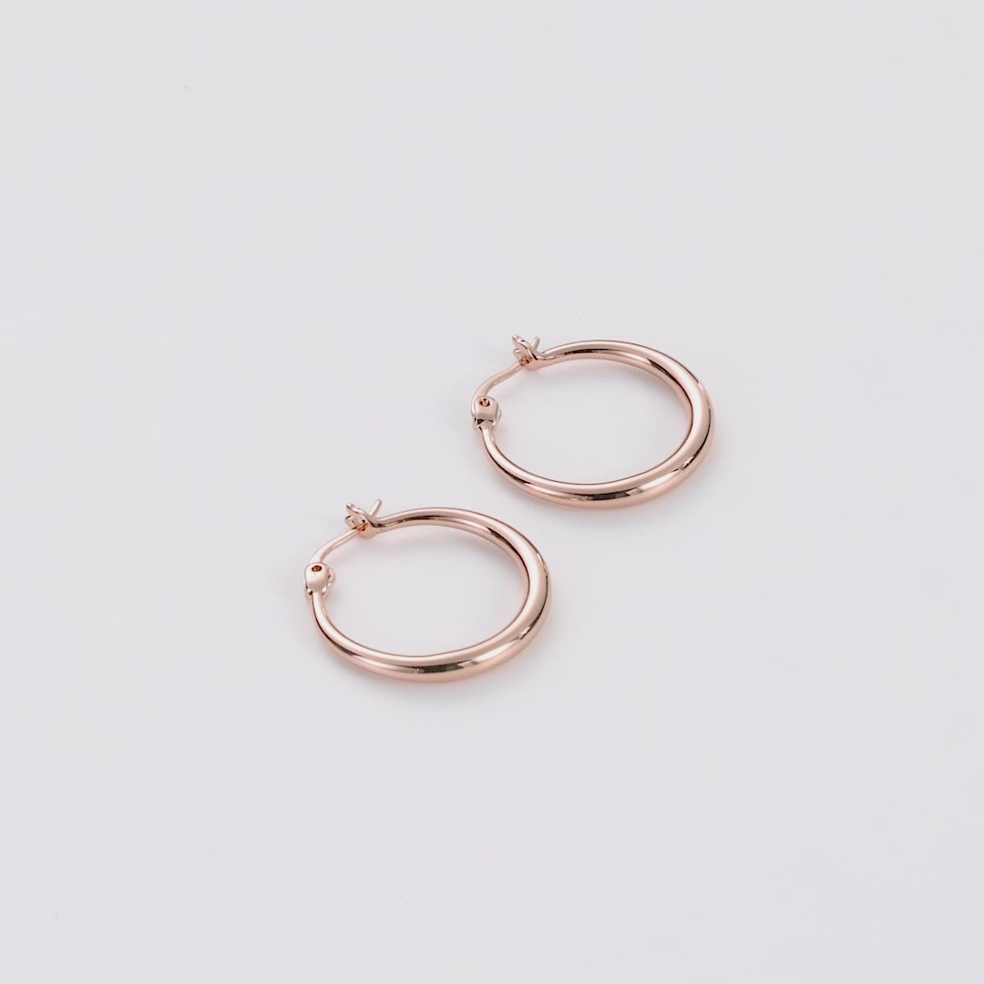 Rose Gold Plated 20mm Hoop Earrings