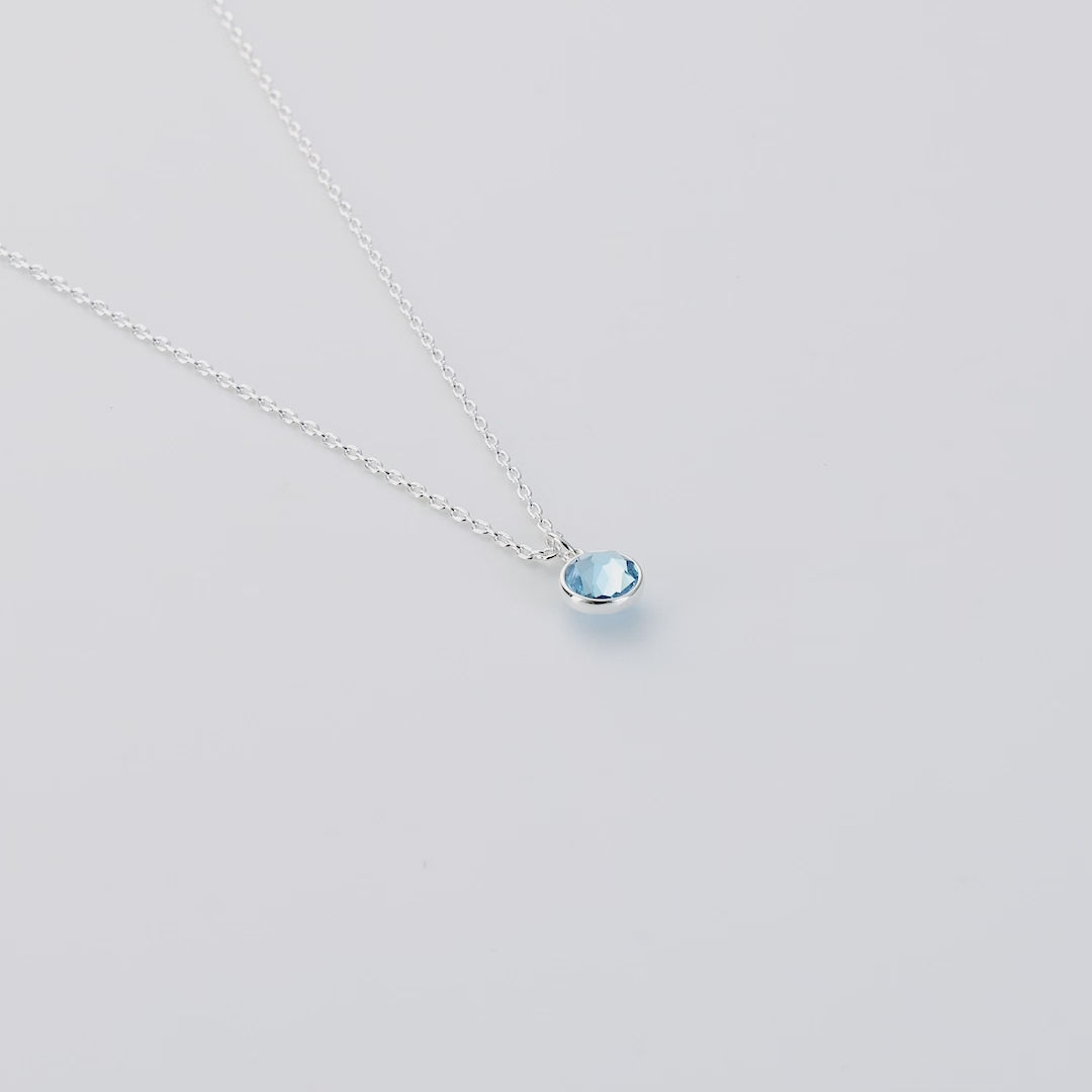 Light Blue Crystal Necklace Created with Zircondia® Crystals