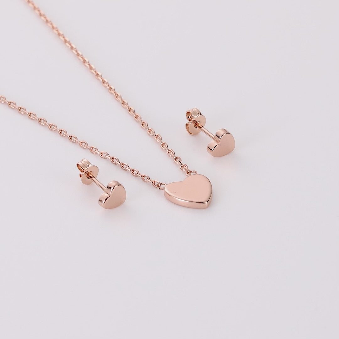 Rose Gold Plated Heart Set