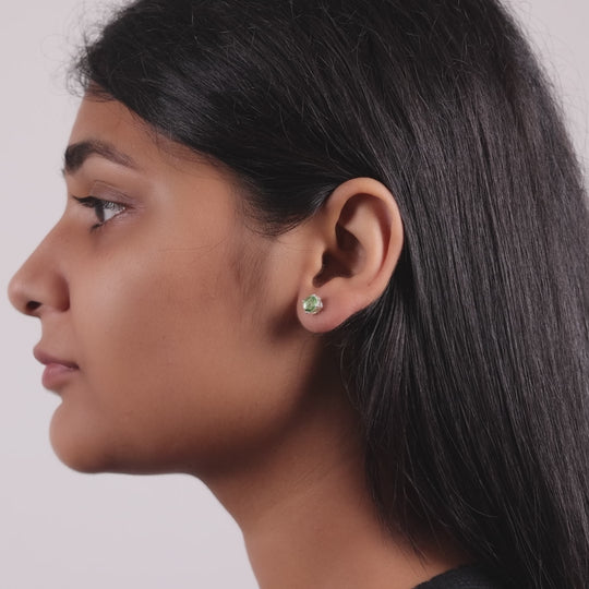 Light Green Stud Earrings Created with Zircondia® Crystals