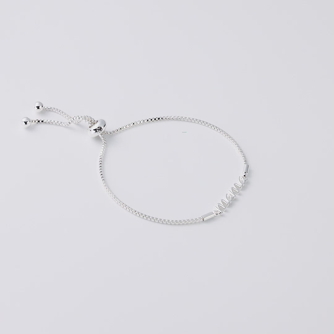 Silver Plated Mama Bracelet Created with Zircondia® Crystals