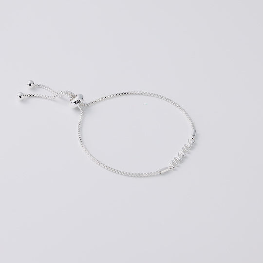 Silver Plated Mama Bracelet Created with Zircondia® Crystals