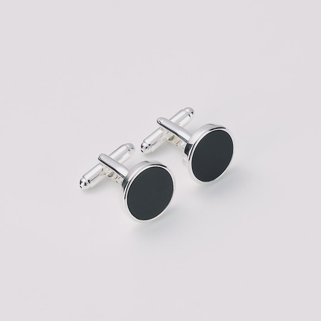 Men's Black Onyx Gemstone Cufflinks