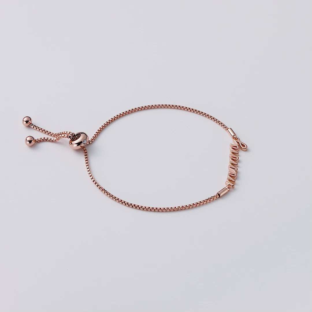Rose Gold Plated Mummy Bracelet Created with Zircondia® Crystals