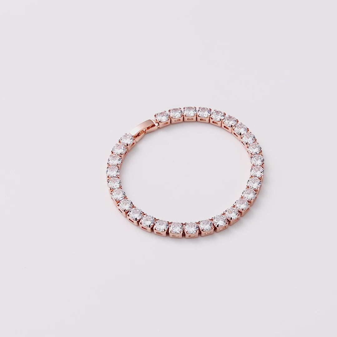Rose Gold Plated 5mm Tennis Bracelet Created with Zircondia® Crystals