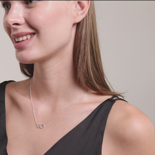 Sterling Silver Mother and Daughter Quote Heart Link Necklace Video