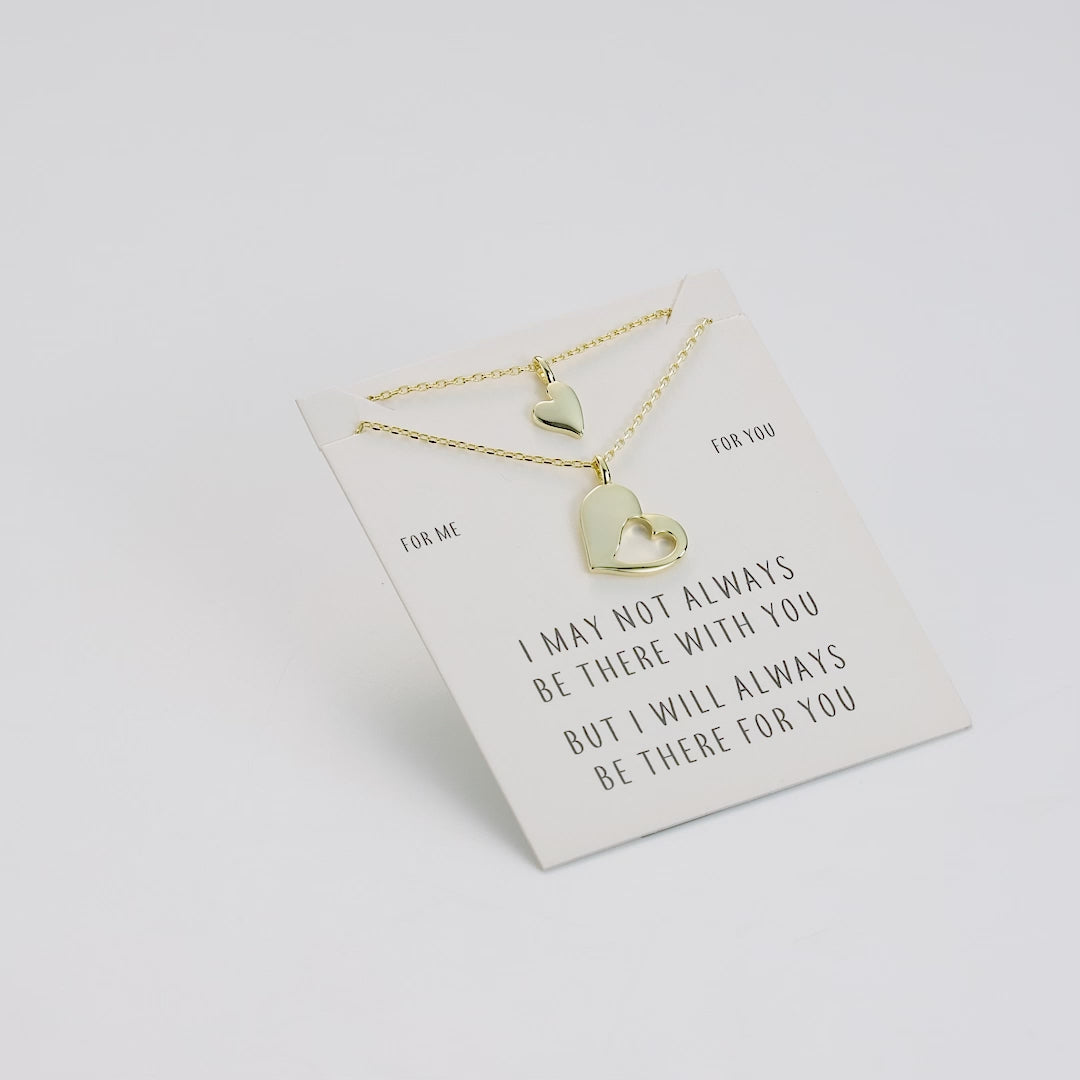 Gold Plated For Me For You Piece of My Heart Necklace Set