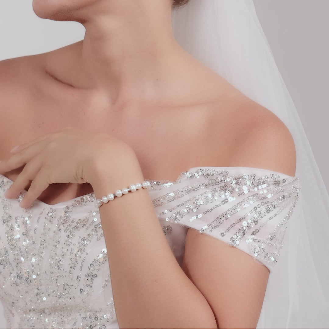 Freshwater Baroque Pearl Bridal Stretch Bracelet